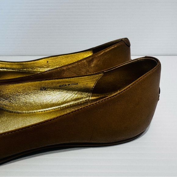 Jimmy Choo Nude Leather Crystal Toe Ballet Flats Size 40 - Picture 5 of 14